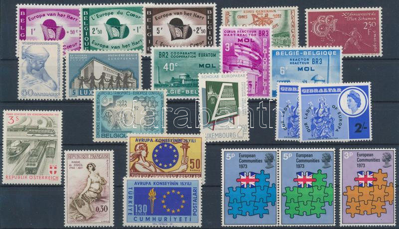 European Union 21 (20 diff) stamps, Európai Unió motívum 21 db (20 klf) bélyeg