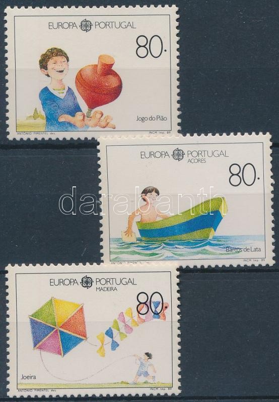Portugal, the Azores, Madeira 1989 Europa CEPT 3 stamps, Portugália, Azori-szigetek, Madeira 1989 Europa CEPT 3 klf bélyeg