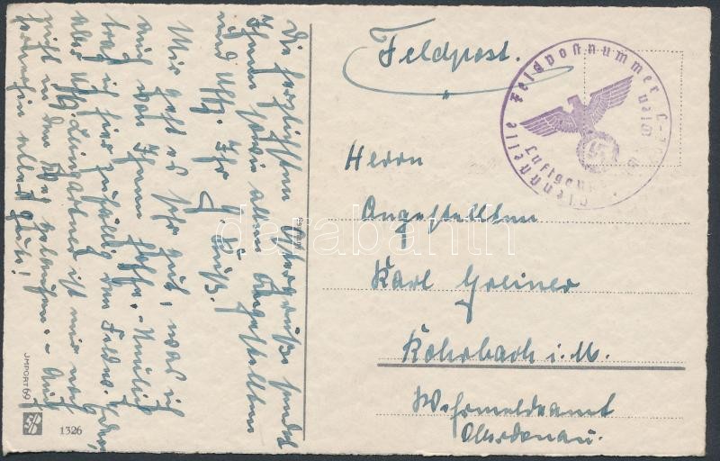 Field card  from Vienna &quot;Luftgaupostamt Wien&quot;, Tábori posta képeslap Bécsből &quot;Luftgaupostamt Wien&quot;