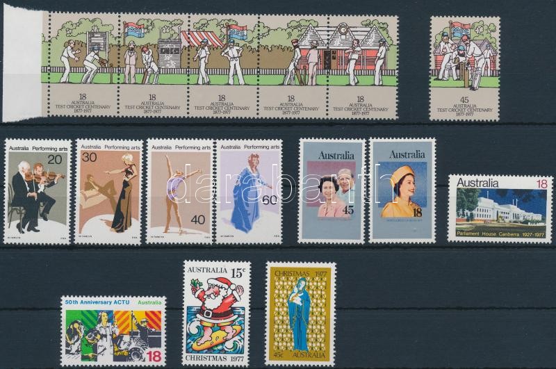 Complete year with stripe of 5, except 1 stamp, Teljes évfolyam ötös csíkkal, 1 bélyeg kivételével