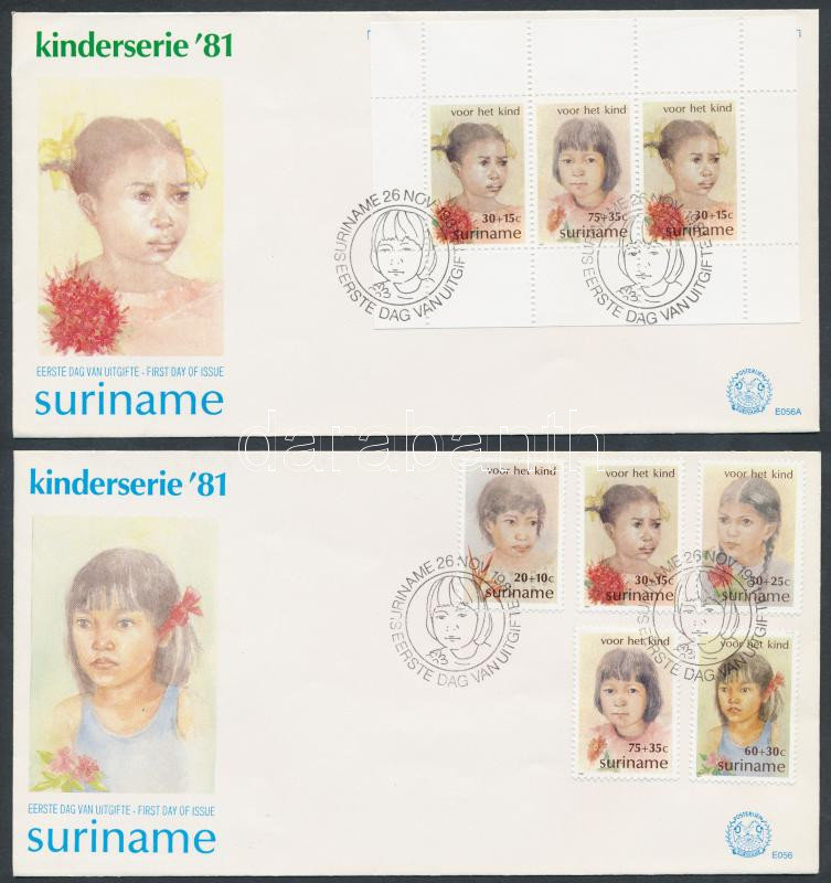 Children set + block 2 FDC, Gyerekek sor + blokk 2 FDC