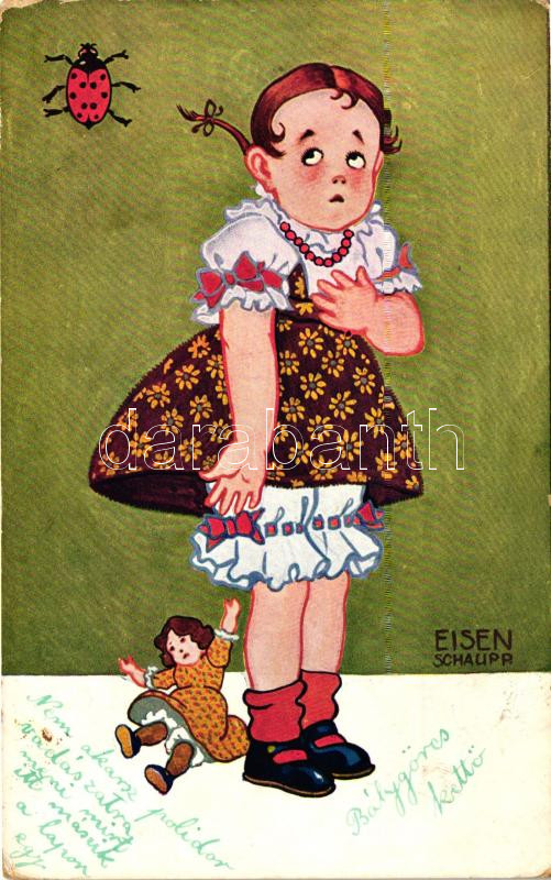 Girl; Wiener art postcard W.R.B. Serie 22-81. s: Eisen Schaupp, Lány; osztrák művészlap W.R.B. Serie 22-81. s: Eisen Schaupp