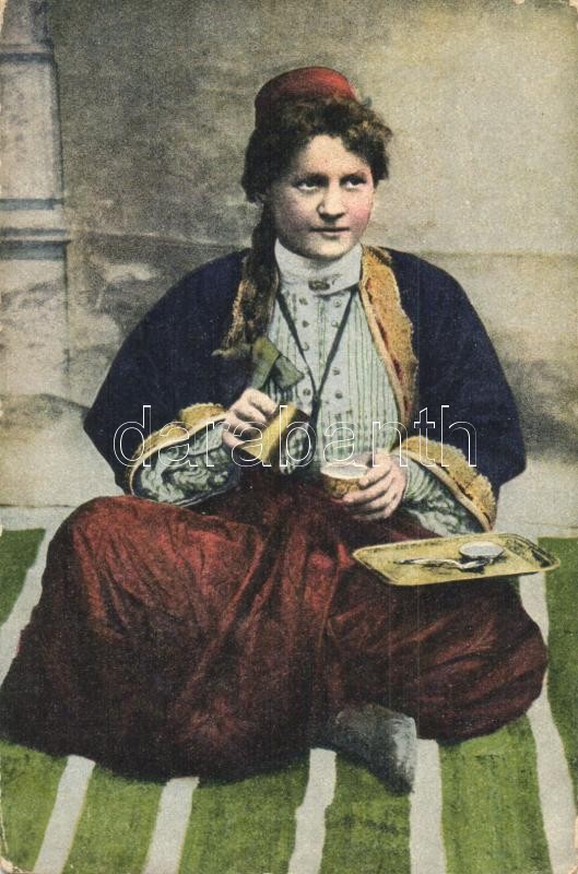 Boszniai női népviselet., Bosnisches Mädchen / Bosanka djevojka / Bosnian girl, folklore