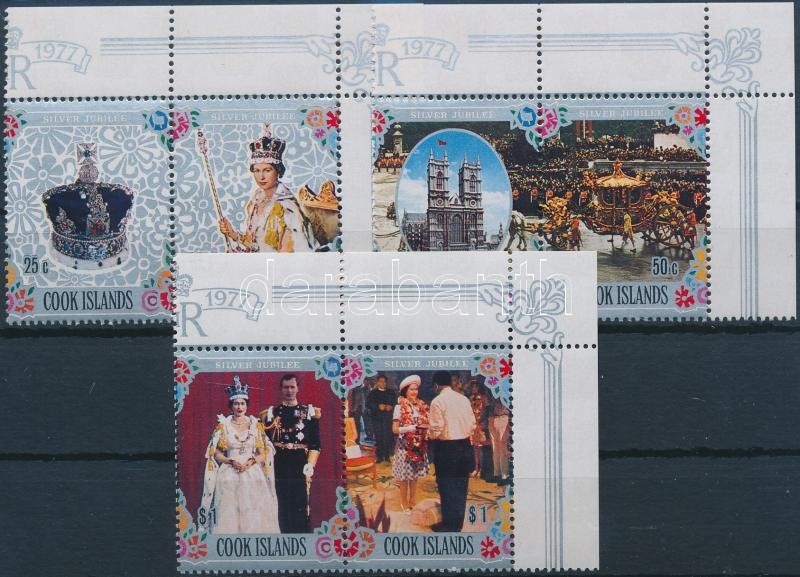 II. Erzsébet királynő uralkodásának 25. évfordulója ívsarki sor párokban, Queen Elizabeth's silevr jubilee corner set in pairs