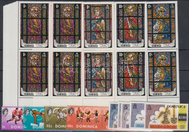 1969-1977 33 stamps, 1969-1977 33 db bélyeg, közte teljes sorok, párok 4-es tömbök és néhány többpéldányos érték
