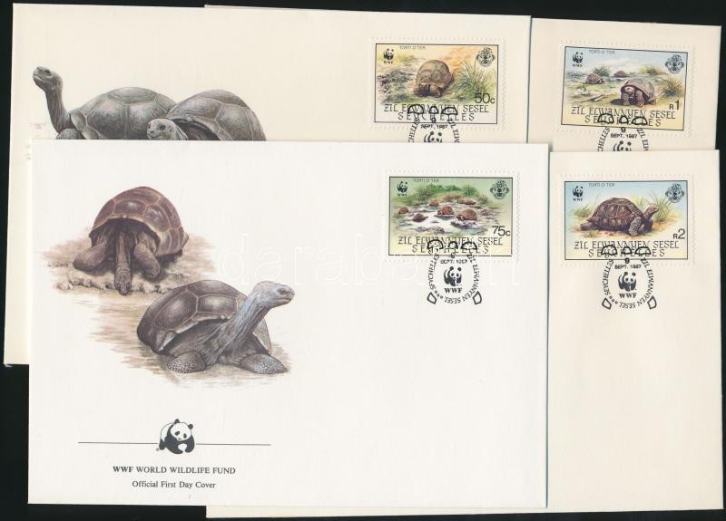 WWF teknősök sor 4 FDC, WWF turtles set on 4 FDC