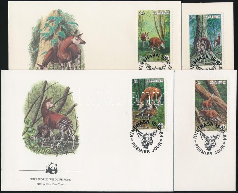 WWF okapi sor 4 FDC, WWF okapi set 4 FDC