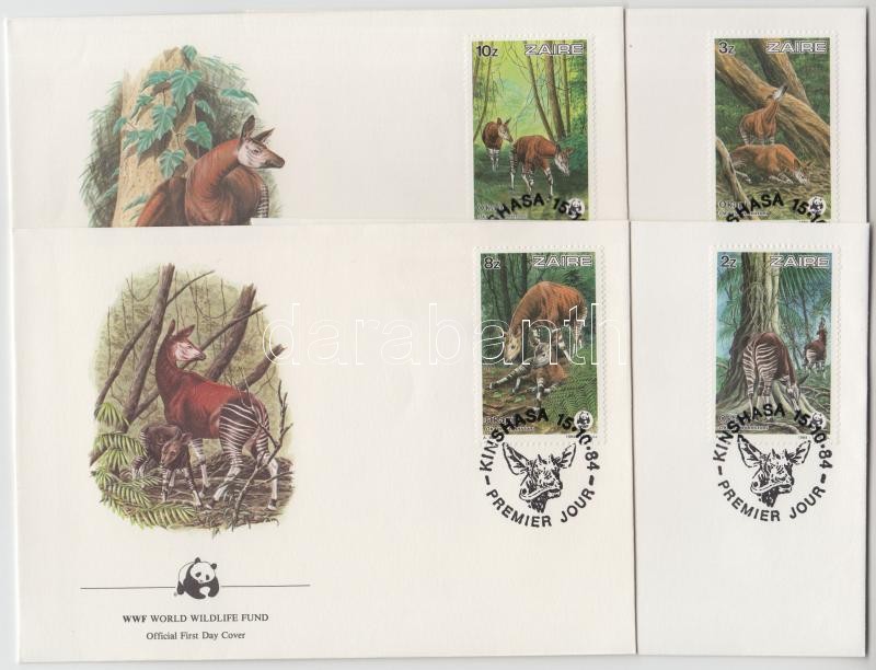 WWF okapi sor 4 FDC, WWF okapi set 4 FDC