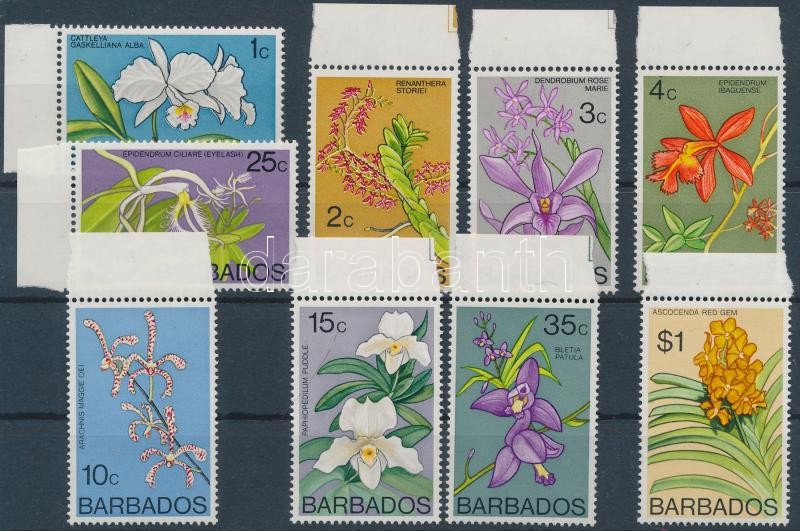 Flowers 9 diff stamps, Virág 9 klf érték