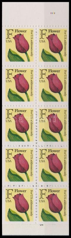 Virág; Tulipán F bélyegfüzet, Flowers, Tulips F stampbooklet