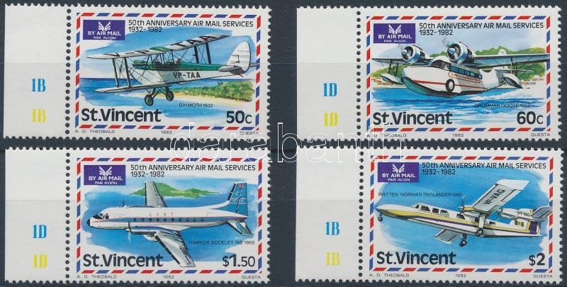 50 éves légiposta ívszéli sor, Airmail margin set