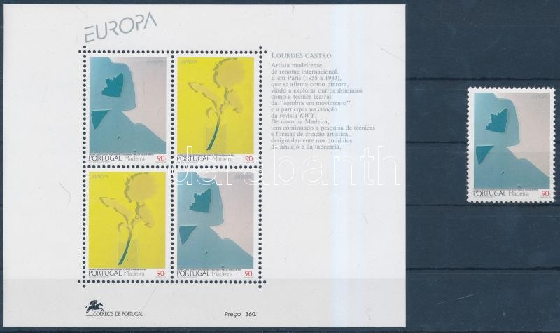 Europa CEPT Contemporary Art stamps + block, Europa CEPT kortárs művészet bélyeg + blokk