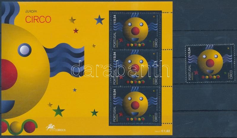 Europa CEPT Circus stamp + block, Europa CEPT cirkusz bélyeg + blokk