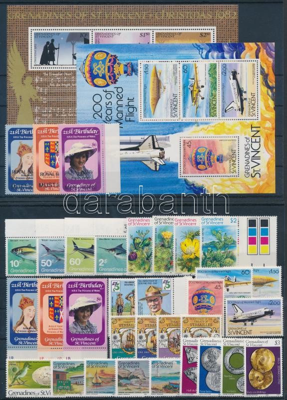 33 stamps with sets, margin values and pairs + 2 blocks, 33 db bélyeg, közte teljes sorok, ívszéli értékek és párok + 2 db blokk