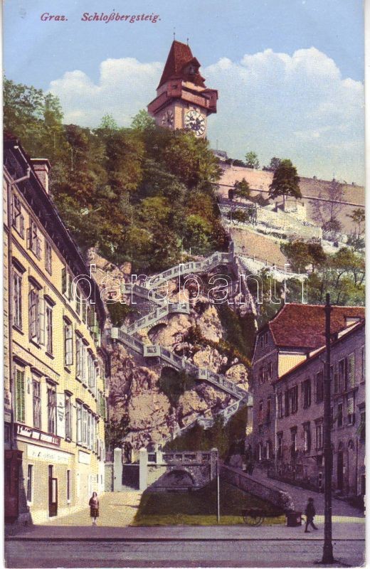 Graz, Schlossbergsteig / way to the hill, clocktower