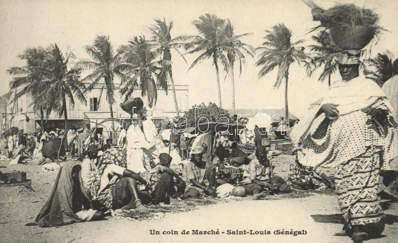 Saint-Louis, Coin de Marche / market place, merchants, folklore