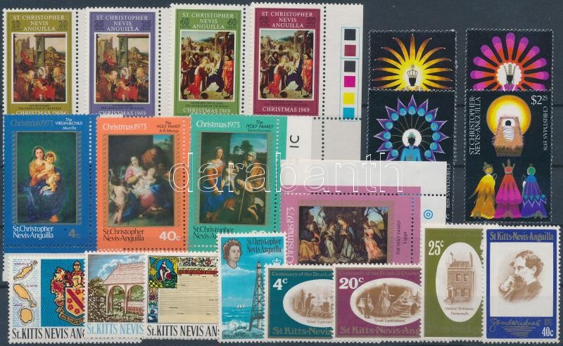 1969-1978 20 db bélyeg, közte teljes sorok, ívszéli és ívsarki értékek + 1 db kisív, 1969-1978 20 stamps with sets + 1 minisheet