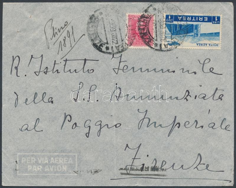 Airmail cover to Italy, Légi levél Olaszországba