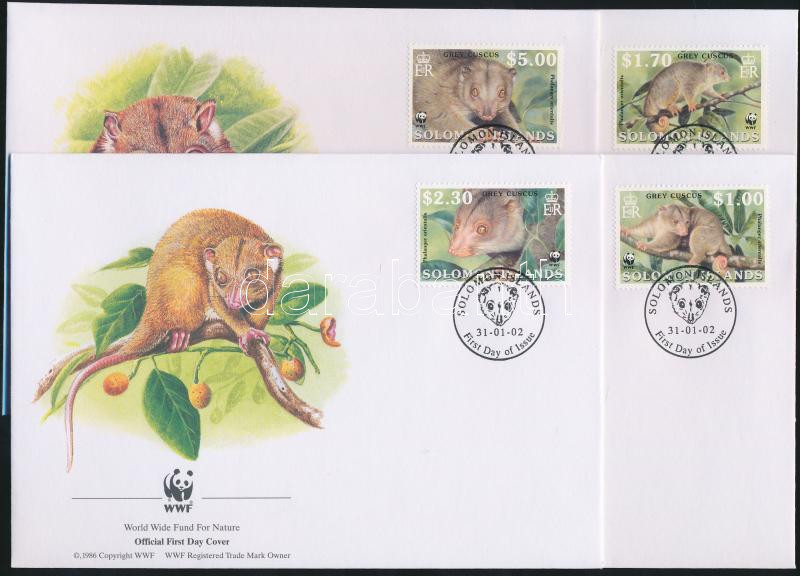 WWF Hegyi kuszkusz sor 4 FDC, WWF Mountain couscous set 4 FDC