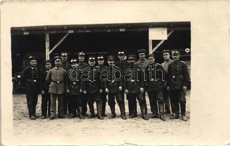 I. világháborús német gépjármű alakulat csoportképe, WWI German motorist unit, group photo