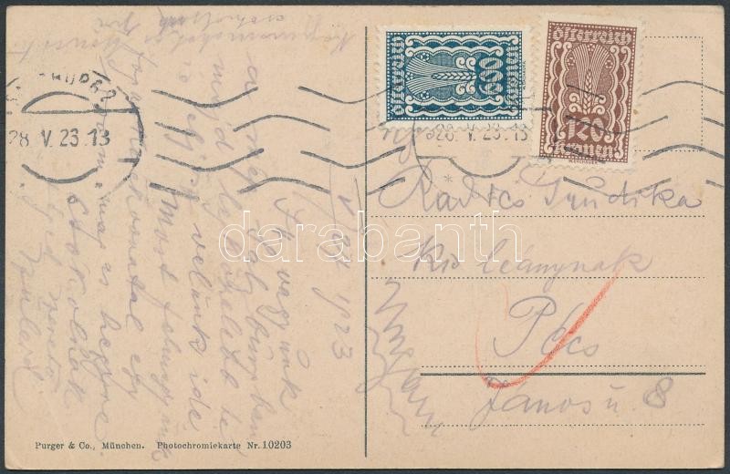 Postcard 720K franking to Hungary, Képeslap 720K bérmentesítéssel Magyarországra