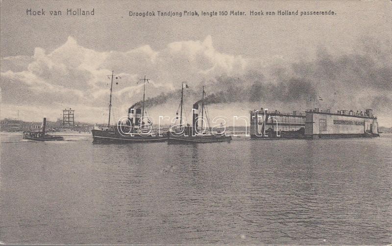 Hook of Holland, Drydock Priok, steamships, Gőzhajók