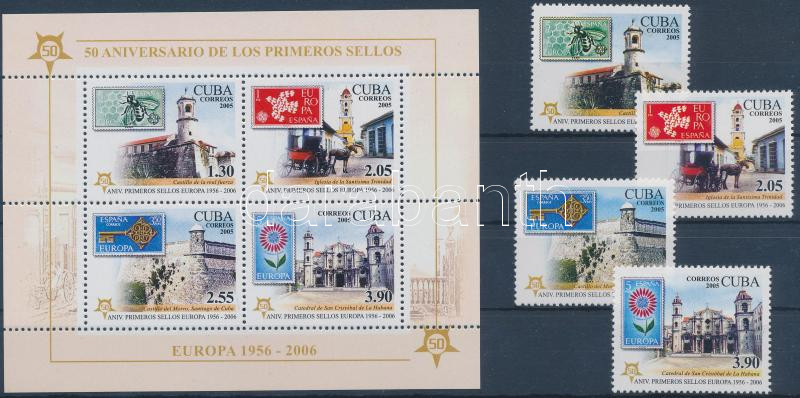 50th anniversary of Europa CEPT set + block, 50 éves az Europa CEPT bélyeg sor + blokk