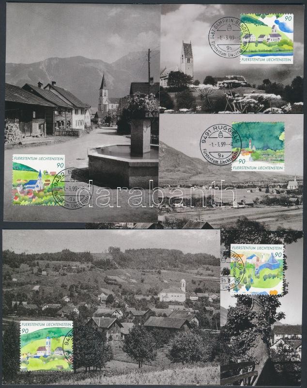 Landscapes stamps from blocks on 5 CM, Tájak blokkból kitépett bélyegek 5 CM