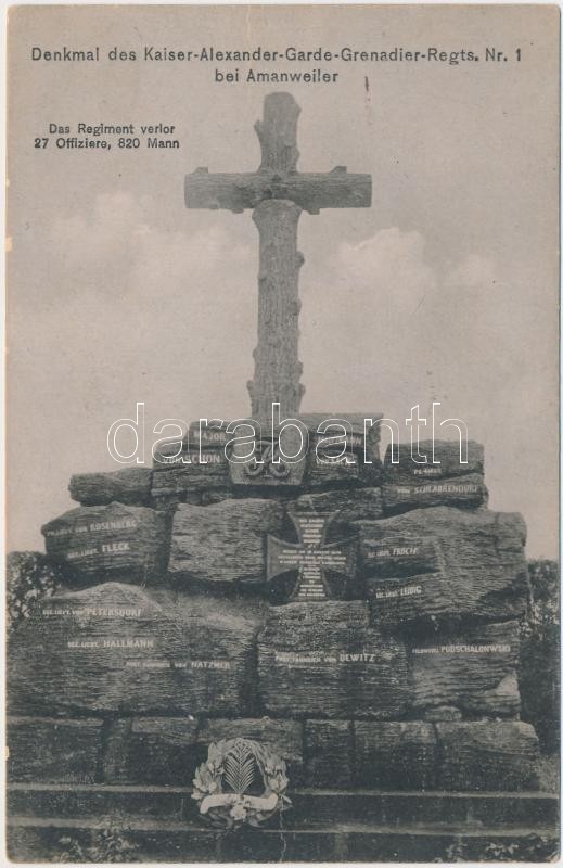 Amanvillers, Amanweiler; Denkmal des kaiser Alexander Garde Grenadier Regts. Nr. 1. / military monument