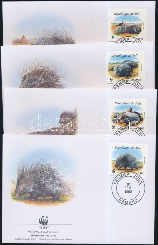 WWF Porcupine set 4 FDC, WWF tarajos sül sor 4 FDC