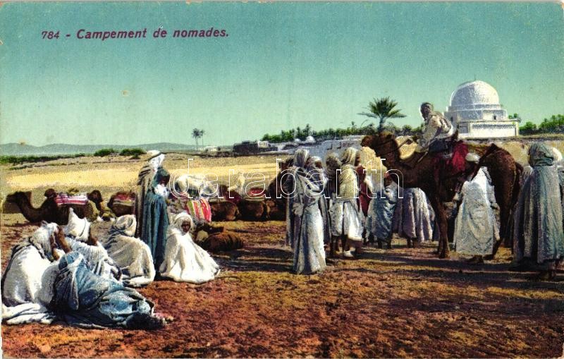 Nomád tábor, Campement de nomades / Arabian folklore, camels