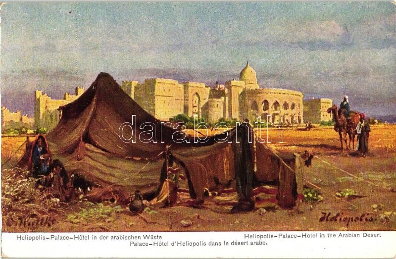 Heliopolis, Palace Hotel in the Arabian Desert, artist signed