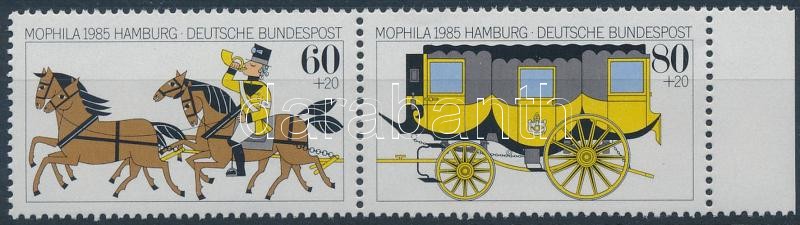 MOPHILA '85 nemzetközi bélyegkiállítás ívszéli pár, MOPHILA '85 International Stamp Exhibition margin pair