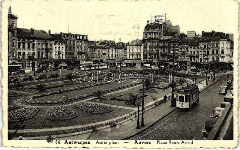 Antwerpen, Anvers; Place Reine Astrid, tram