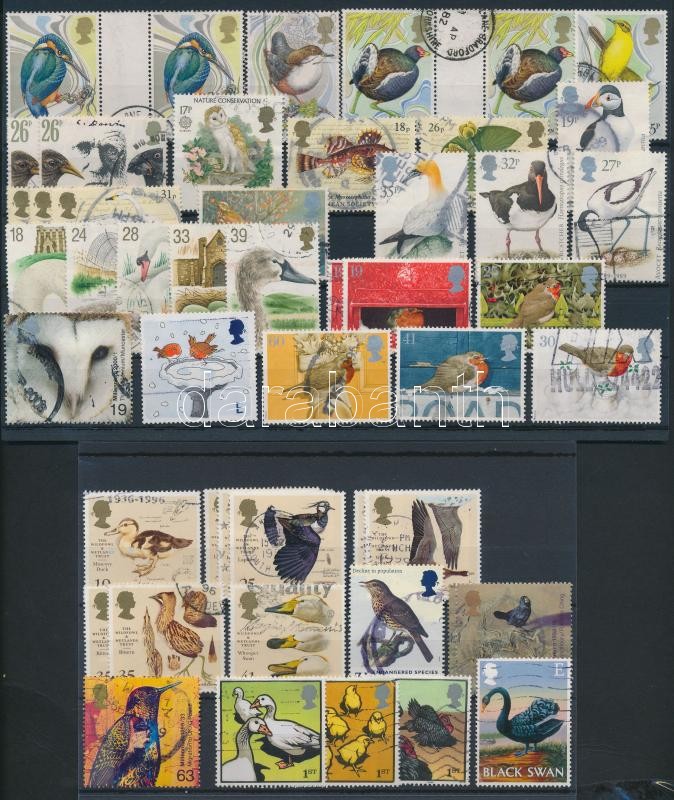 1980-2005 Birds 50 stamps, 1980-2005 50 db Madár motívumú bélyeg 2 stecklapon