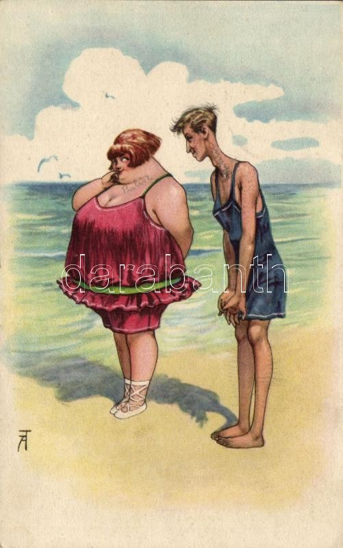 At the beach, humour, L&P 1279. s: Arthur Thiele, A tengerparton, humor, L&P 1279. s: Arthur Thiele