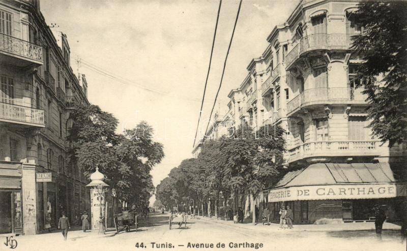 Tunis, Avenue and Epicerie de Carthage / street, shops