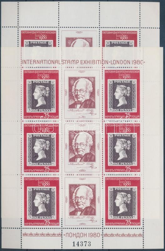 LONDON stamp exhibition 2 minisheets (I-II), LONDON bélyegkiállítás 2 kisív (I-II)