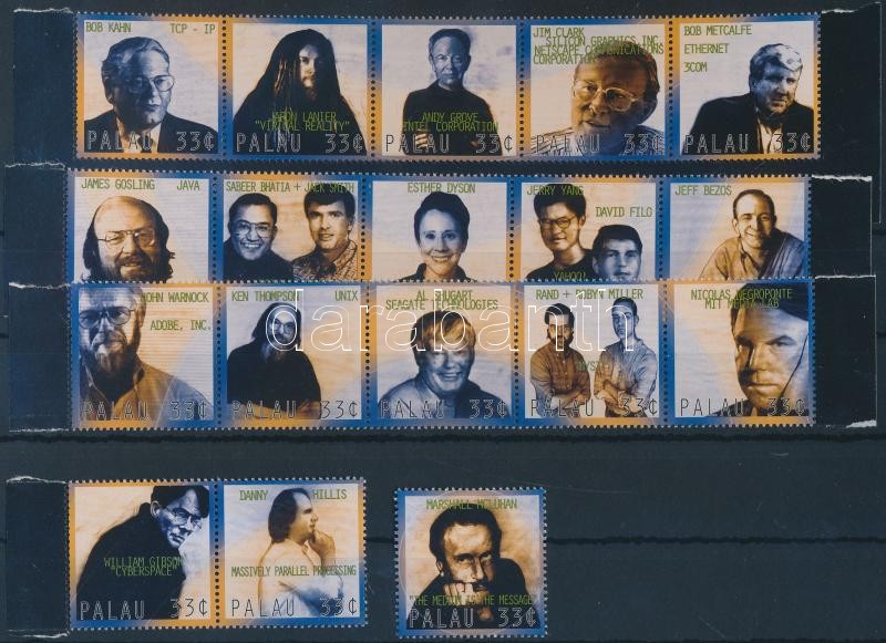 Famous people 18 diff stamps, Híres emberek 18 klf érték
