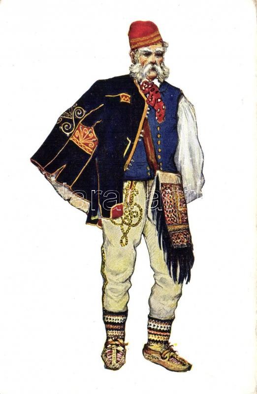 Horvát népviselet, Croatian national wear, peasant from the croatian boundary, Lika