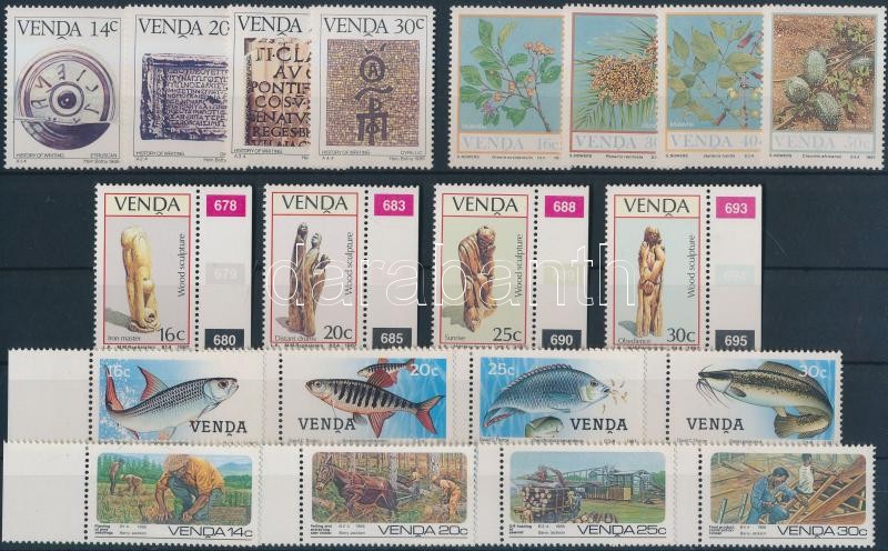 1986-1987 5 sets with margin stamps, 1986-1987 5 db teljes sor, közte ívszéli értékek