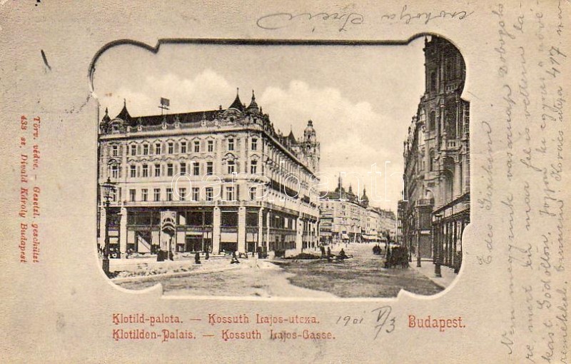 Budapest V. Klotild-Palota, Kossuth Lajos utca, Divald Károly