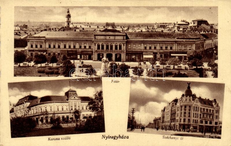 Nyíregyháza, Korona szálló, Széchenyi út, Fő tér