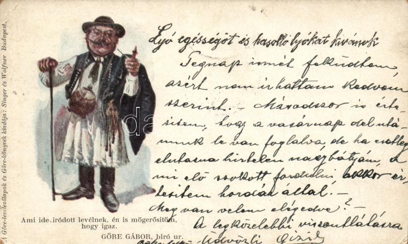 Hungarian humorous folklore rhyme, Göre Gábor bíró úr
