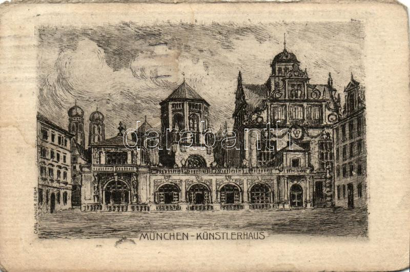 München, Künstlerhaus, synagogue, etching style