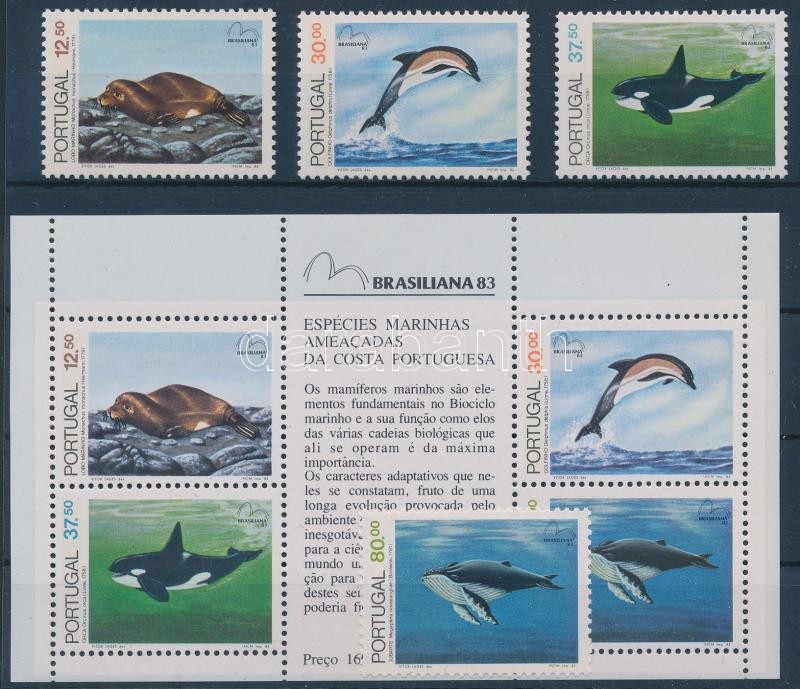 BRASILIANA Stamp Exhibition set + block, BRASILIANA bélyegkiállítás sor + blokk