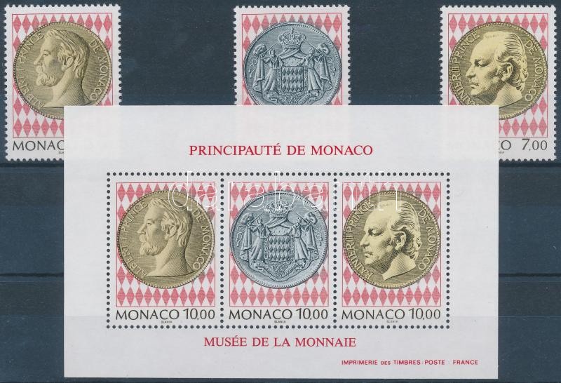 Stamp and coin museum set + block, Bélyeg- és érmemúzeum sor + blokk