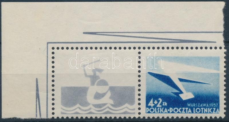 Nemzetközi bélyegkiállítás ívsarki szelvényes bélyeg, International Stamp Exhibition corner coupon stamp