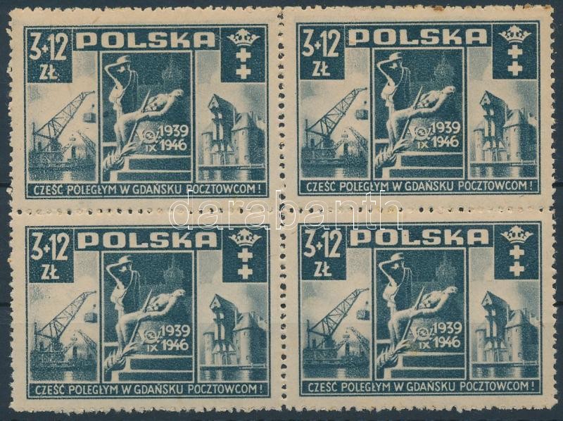 Polish Post Office block of 4, Lengyel posta 4-es tömb
