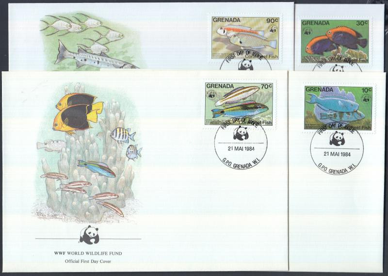 WWF Halak sor 4 FDC, WWF Fishes set 4 FDC